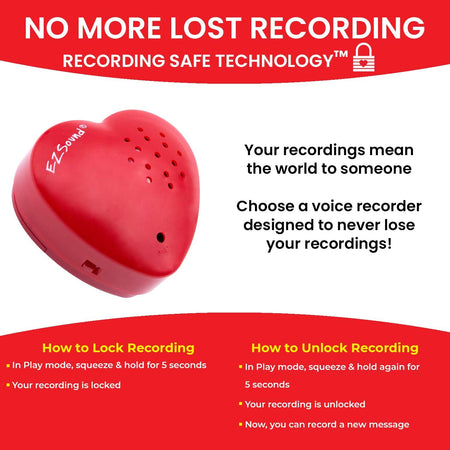 Voice Recorder for Stuffed Animal | 2 Pack - 30 Seconds Push Button Sound Recorder | Create Heartbeat Bear for Newborn | Personal Voice Message Recordable Sound Module for Toys (Red)